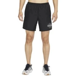 Nike Dri-Fit Wild Run Challenger DNA 7-Inch Black Running Shorts -Creps Lockers nike dri fit wild run challenger dna 7 inch black running shorts dm4820 010 model front
