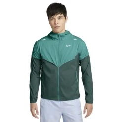Nike Repel Packable Teal Windrunner Jacket -Creps Lockers nike repel packable teal windrunner jacket cz9071 379 model front