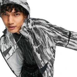 Nike Running Wild Run Zebra Print Grey Windrunner -Creps Lockers nike running wild run zebra print grey windrunner da1161 077 logo