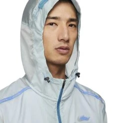 Nike Wild Run Windrunner Blue Jacket -Creps Lockers nike wild run windrunner blue jacket dd5392 366 model hood front