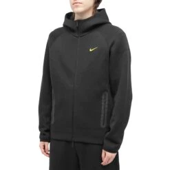 Nike X Nocta Tech Fleece Black Zip-Up Hoodie -Creps Lockers nike x nocta tech fleece black zip up hoodie fd8453 010 model side