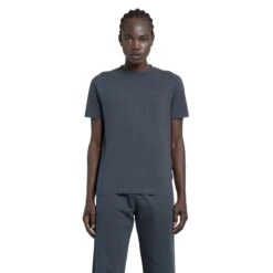 Off-White Diagonal Stripes T Shirt Dark Grey 7 Off-White Diagonal Stripes T Shirt Dark Grey -Creps Lockers off white diagonal stripes t shirt dark grey omaa027s22jer0044646 model front