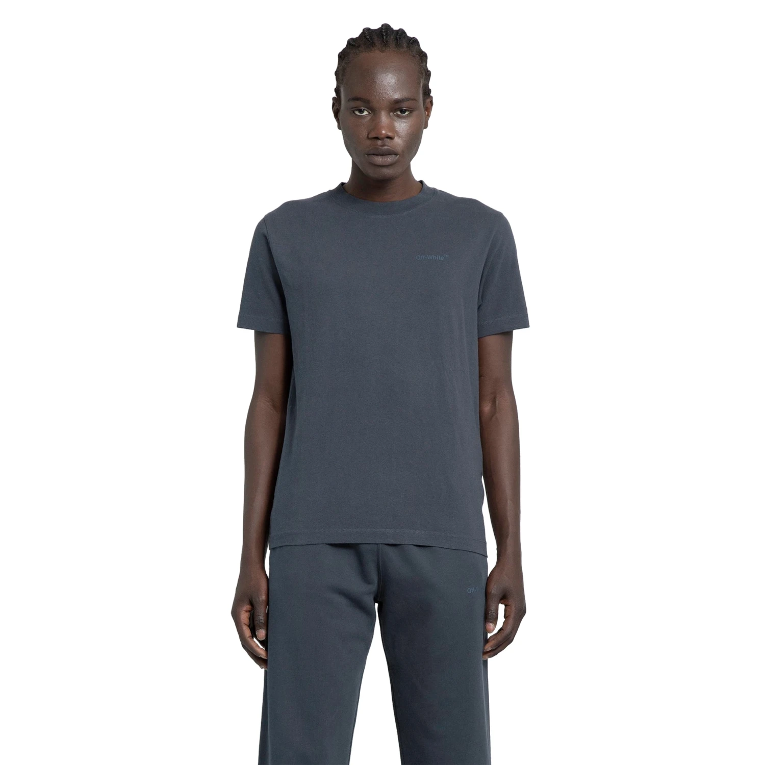 Off-White Diagonal Stripes T Shirt Dark Grey 3 Off-White Diagonal Stripes T Shirt Dark Grey - Image 3