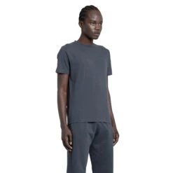 Off-White Diagonal Stripes T Shirt Dark Grey 8 Off-White Diagonal Stripes T Shirt Dark Grey -Creps Lockers off white diagonal stripes t shirt dark grey omaa027s22jer0044646 model side