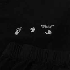 Off-White Hands Off Black Cargo Pants 5 Off-White Hands Off Black Cargo Pants -Creps Lockers off white hands off black cargo pants omcf004r21fab0011001 crepslocker close up