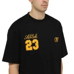 Off-White OW 23 Skate Black T Shirt -Creps Lockers off white ow 23 skate black t shirt omaa120s24jer008 model chest