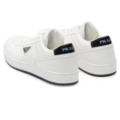 Prada Downtown Triangle Logo White Black Sneaker -Creps Lockers prada downtown triangle logo white black sneaker 2ee364 3lj6 f0964 back side