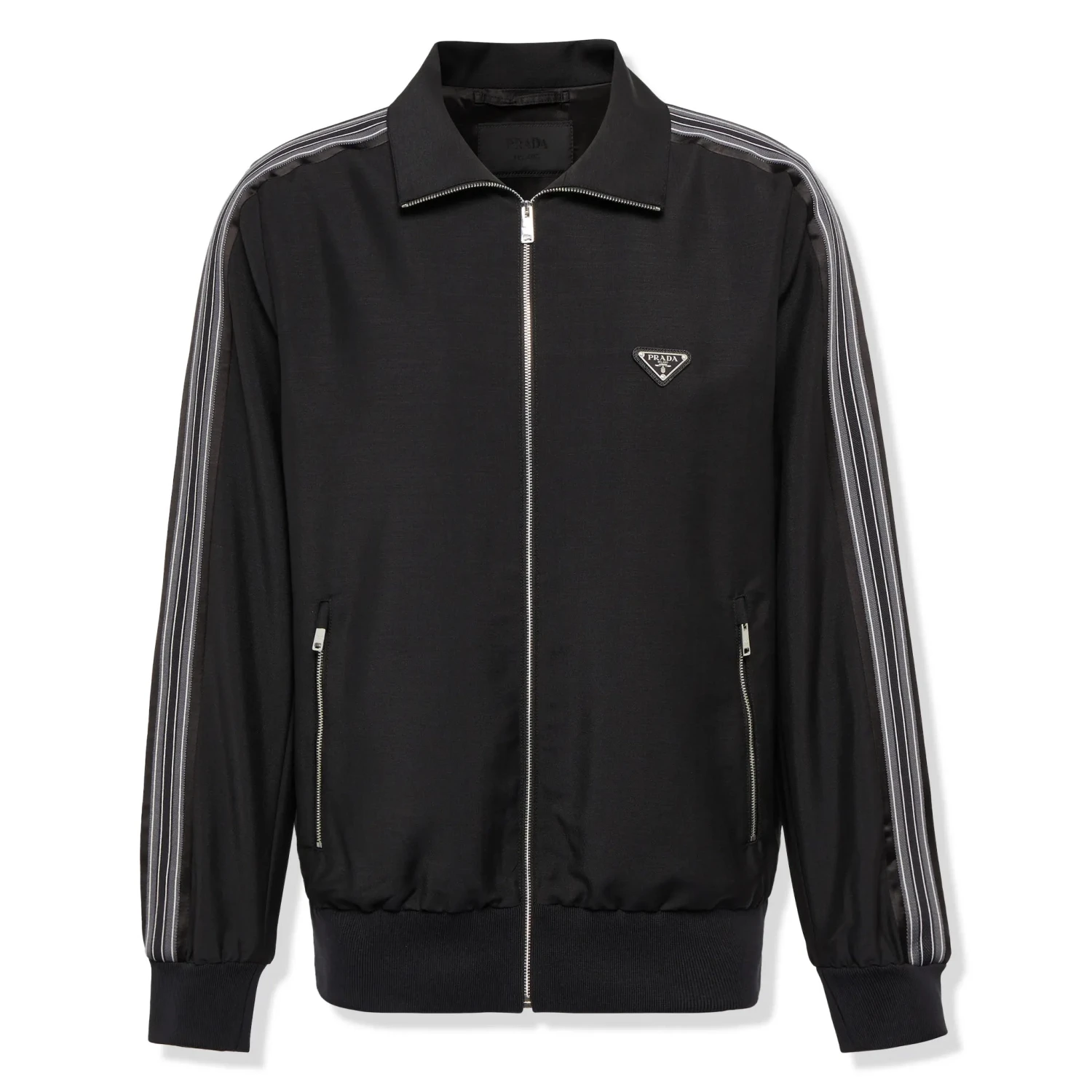Prada Mohair And Wool Logo Black Track Jacket 1 Prada Mohair And Wool Logo Black Track Jacket