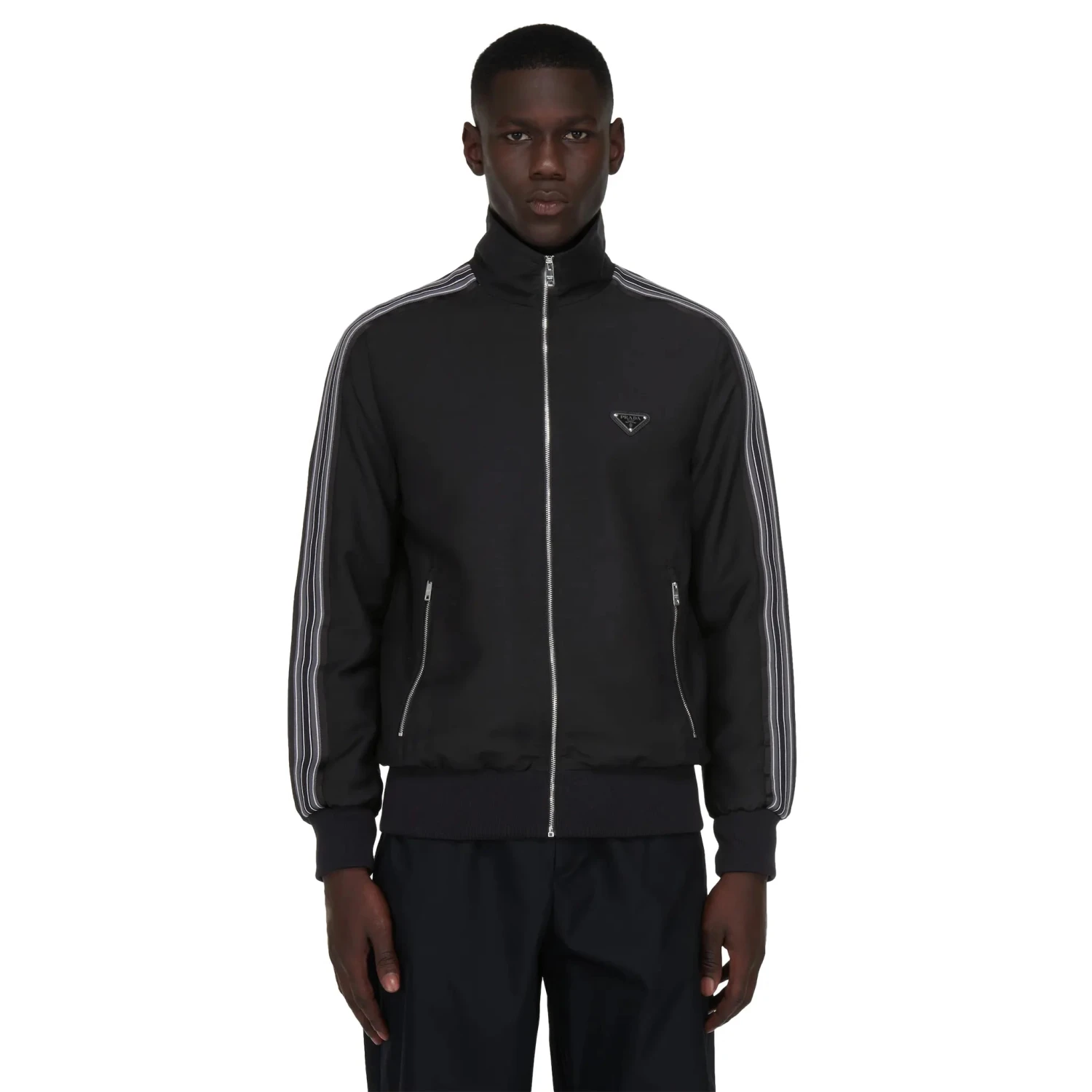 Prada Mohair And Wool Logo Black Track Jacket 3 Prada Mohair And Wool Logo Black Track Jacket - Image 3