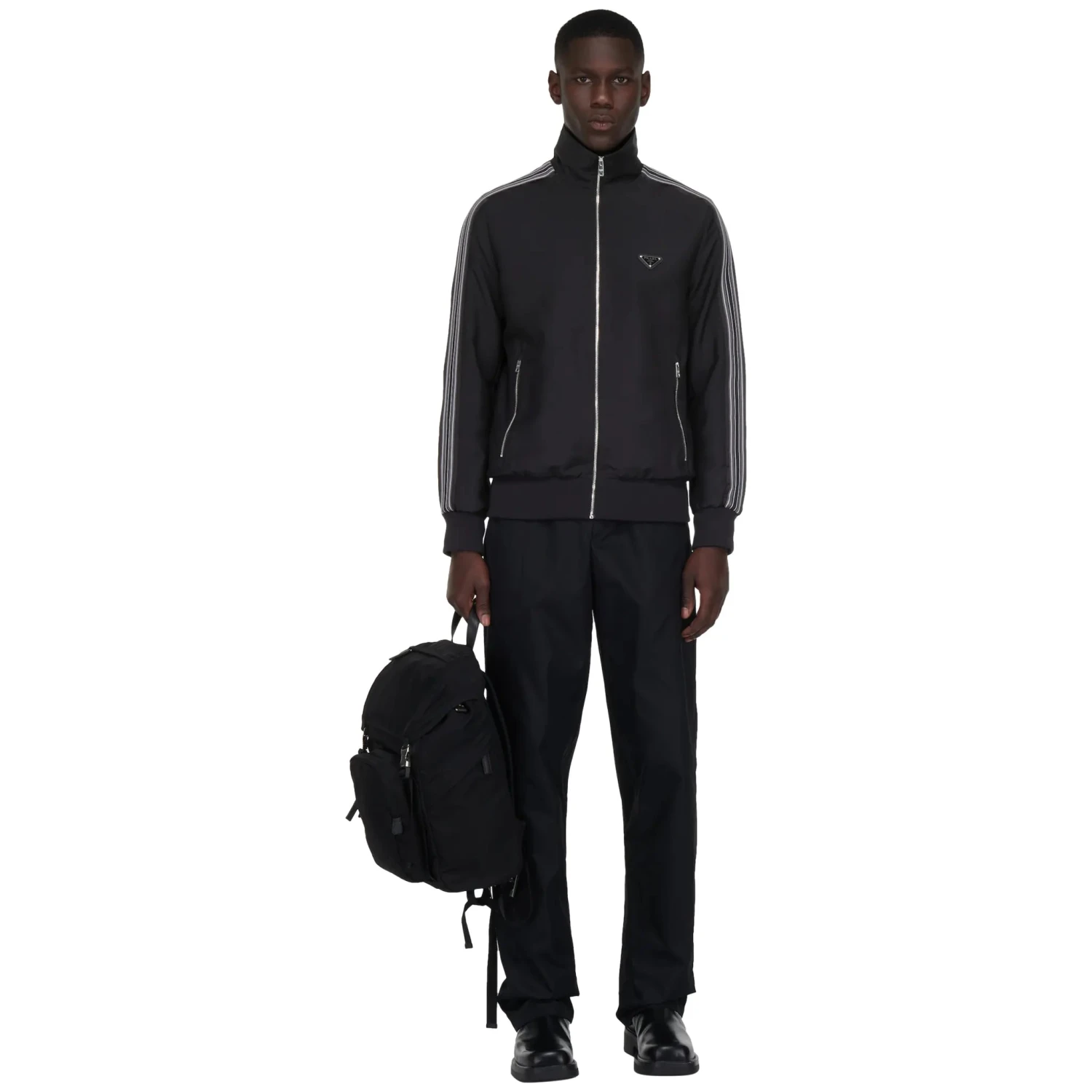 Prada Mohair And Wool Logo Black Track Jacket 4 Prada Mohair And Wool Logo Black Track Jacket - Image 4