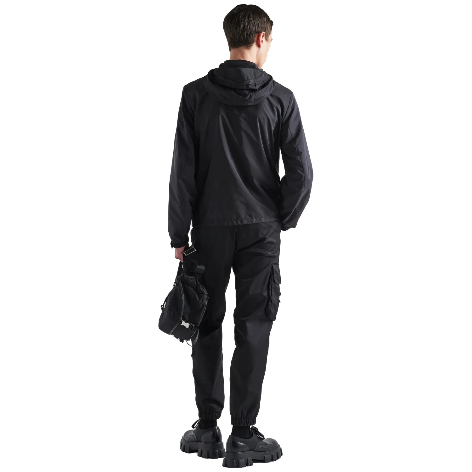 Prada Re-Nylon Black Windbreaker Jacket 2 Prada Re-Nylon Black Windbreaker Jacket - Image 2