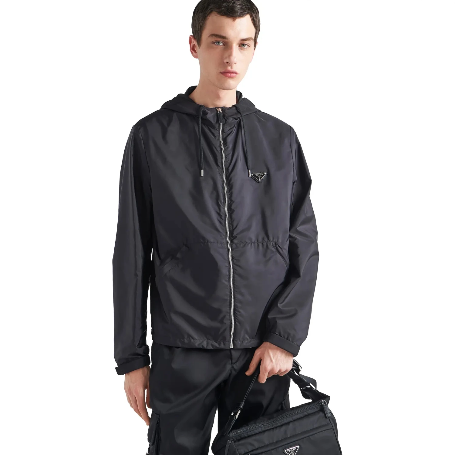 Prada Re-Nylon Black Windbreaker Jacket 4 Prada Re-Nylon Black Windbreaker Jacket - Image 4