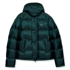 Prada Re-Nylon Plaque Cropped Green Down Jacket