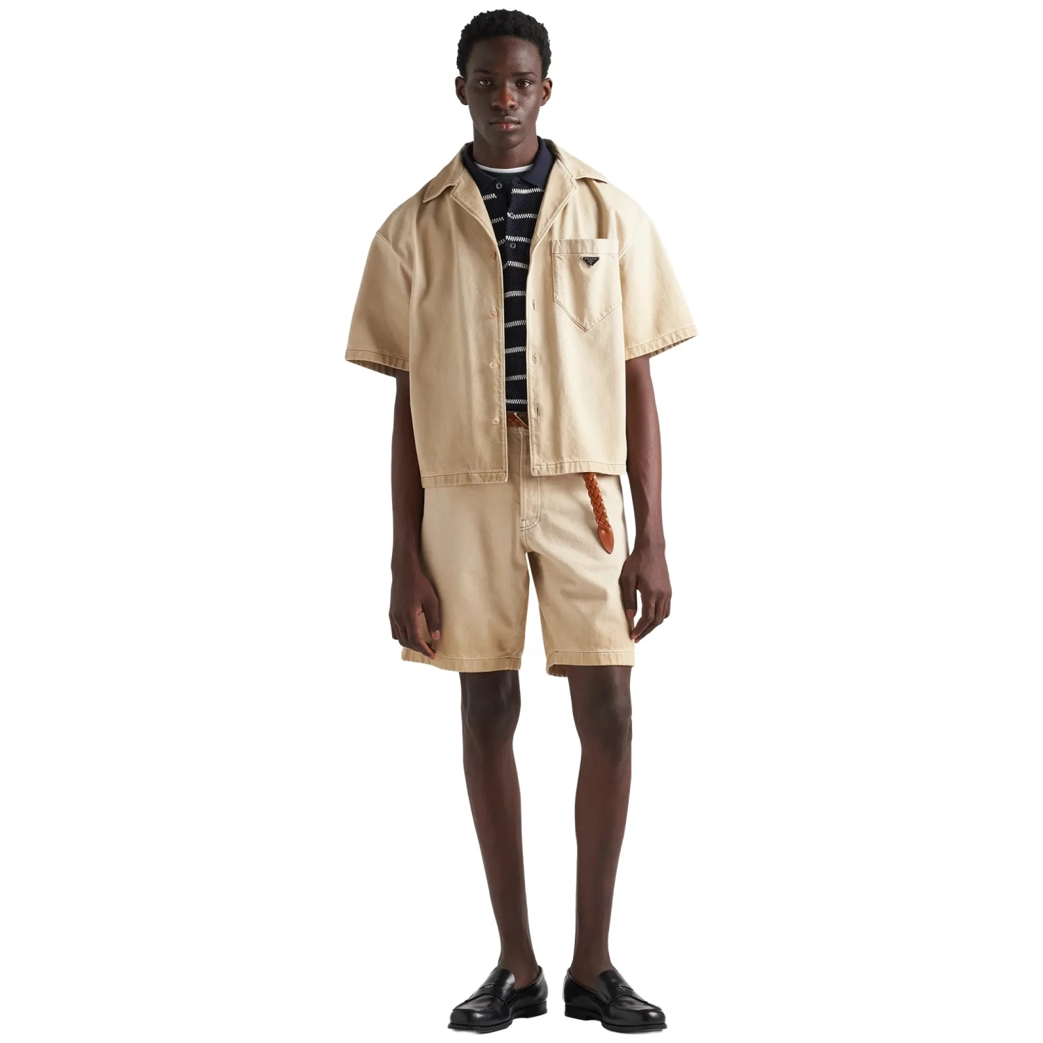 Prada Worn Bull Denim S/S Shirt 3 Prada Worn Bull Denim S/S Shirt - Image 3