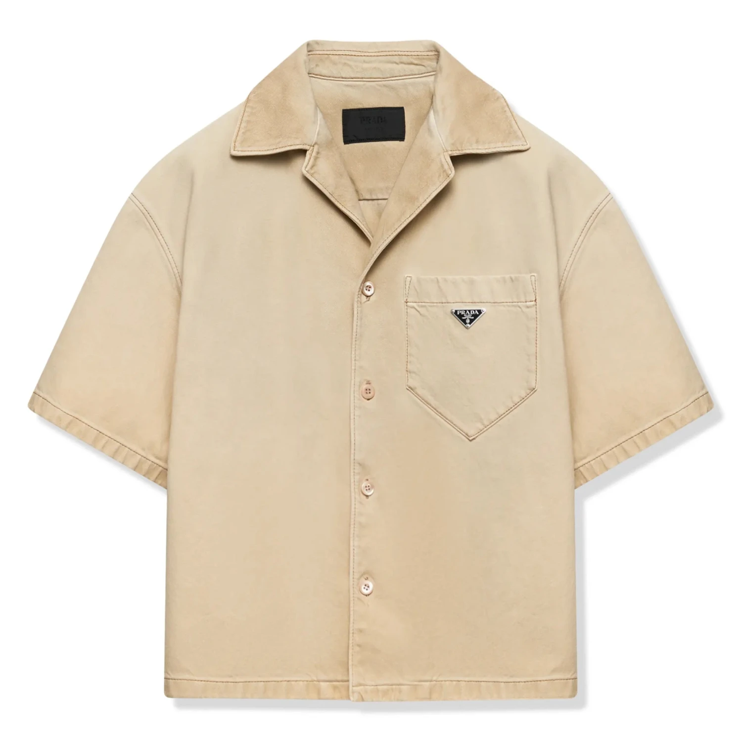 Prada Worn Bull Denim S/S Shirt 1 Prada Worn Bull Denim S/S Shirt