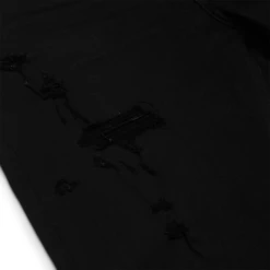 Preloved - Amiri MX1 Black Patch Jeans -Creps Lockers preloved amiri mx1 black patch jeans detail