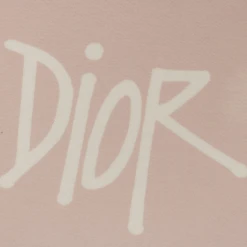 Preloved - Dior X Shawn Stussy Bee Garment-Dyed Pink Sweatshirt -Creps Lockers preloved dior x shawn stussy bee garment dyed pink sweatshirt 033j604b0531 c400 detailed front logo