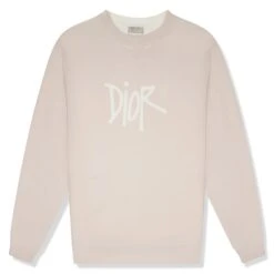Preloved - Dior X Shawn Stussy Bee Garment-Dyed Pink Sweatshirt