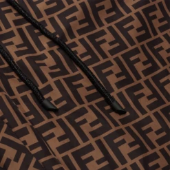 Preloved - Fendi FF Logo Brown Nylon Track Pants 6 Preloved - Fendi FF Logo Brown Nylon Track Pants -Creps Lockers preloved fendi ff logo brown nylon track detail