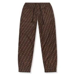 Preloved - Fendi FF Logo Brown Nylon Track Pants