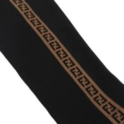 Preloved - Fendi FF Side Stripe Pintuck Black Sweatpants -Creps Lockers preloved fendi ff side stripe black sweatpants stripe