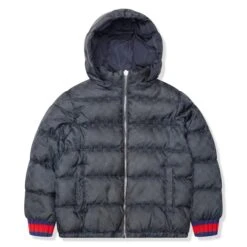 Preloved - Gucci GG Jacquard Navy Kids Jacket (Missing Zipper Pull)