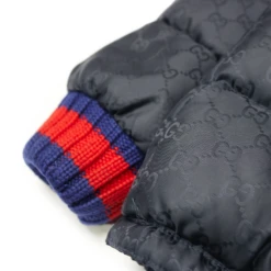 Preloved - Gucci GG Jacquard Navy Kids Jacket (Missing Zipper Pull) -Creps Lockers preloved gucci gg jacquard navy kids jacket missing zip sleeve