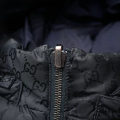 Preloved - Gucci GG Jacquard Navy Kids Jacket (Missing Zipper Pull) -Creps Lockers preloved gucci gg jacquard navy kids jacket missing zip zip