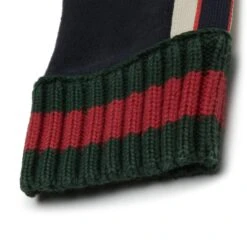 Preloved - Gucci Side Stripe Logo Cotton Blue Kids Hoodie -Creps Lockers preloved gucci side stripe logo cotton blue kids hoodie sleeve