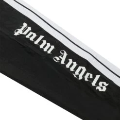 Preloved - Palm Angels Nylon Side Logo Black White Track Pants -Creps Lockers preloved palm angels nylon side logo black white track pants