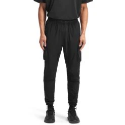 Represent 247 Black Cargo Pants -Creps Lockers represent 247 black cargo pants model front