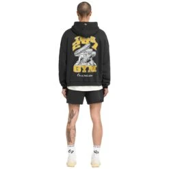 Represent 247 On His Shoulders Boxy Off Black Hoodie -Creps Lockers represent 247 on his shoulders boxy off black hoodie 247m475 171 model back