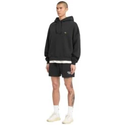 Represent 247 On His Shoulders Boxy Off Black Hoodie -Creps Lockers represent 247 on his shoulders boxy off black hoodie 247m475 171 model side