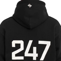 Represent 247 Oversized Jet Black Hoodie -Creps Lockers represent 247 oversized jet black hoodie 247m458 01 detail 2
