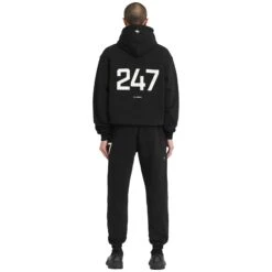 Represent 247 Oversized Jet Black Hoodie -Creps Lockers represent 247 oversized jet black hoodie 247m458 01 model back