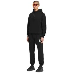 Represent 247 Oversized Jet Black Hoodie -Creps Lockers represent 247 oversized jet black hoodie 247m458 01 model side