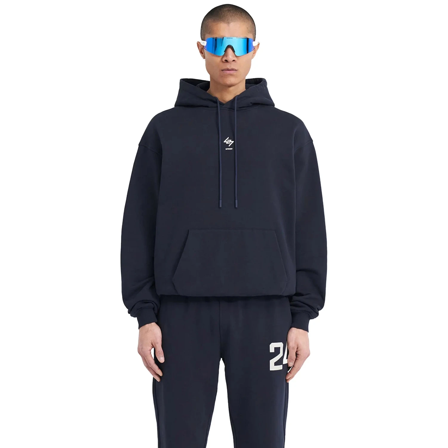 Represent 247 Oversized Navy Blue Hoodie 3 Represent 247 Oversized Navy Blue Hoodie - Image 3