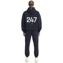 Represent 247 Oversized Navy Blue Hoodie 17 Represent 247 Oversized Navy Blue Hoodie -Creps Lockers represent 247 oversized navy blue hoodie 247m458 039 model back