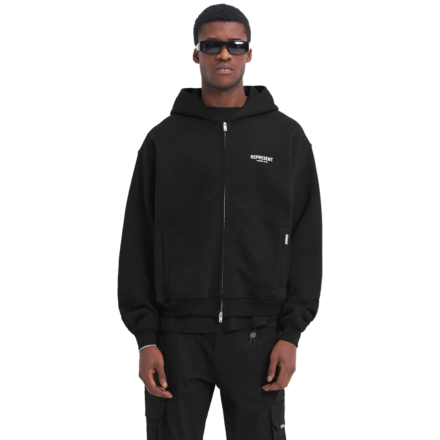 Represent Owners Club Zip-Up Black Hoodie 4 Represent Owners Club Zip-Up Black Hoodie - Image 4