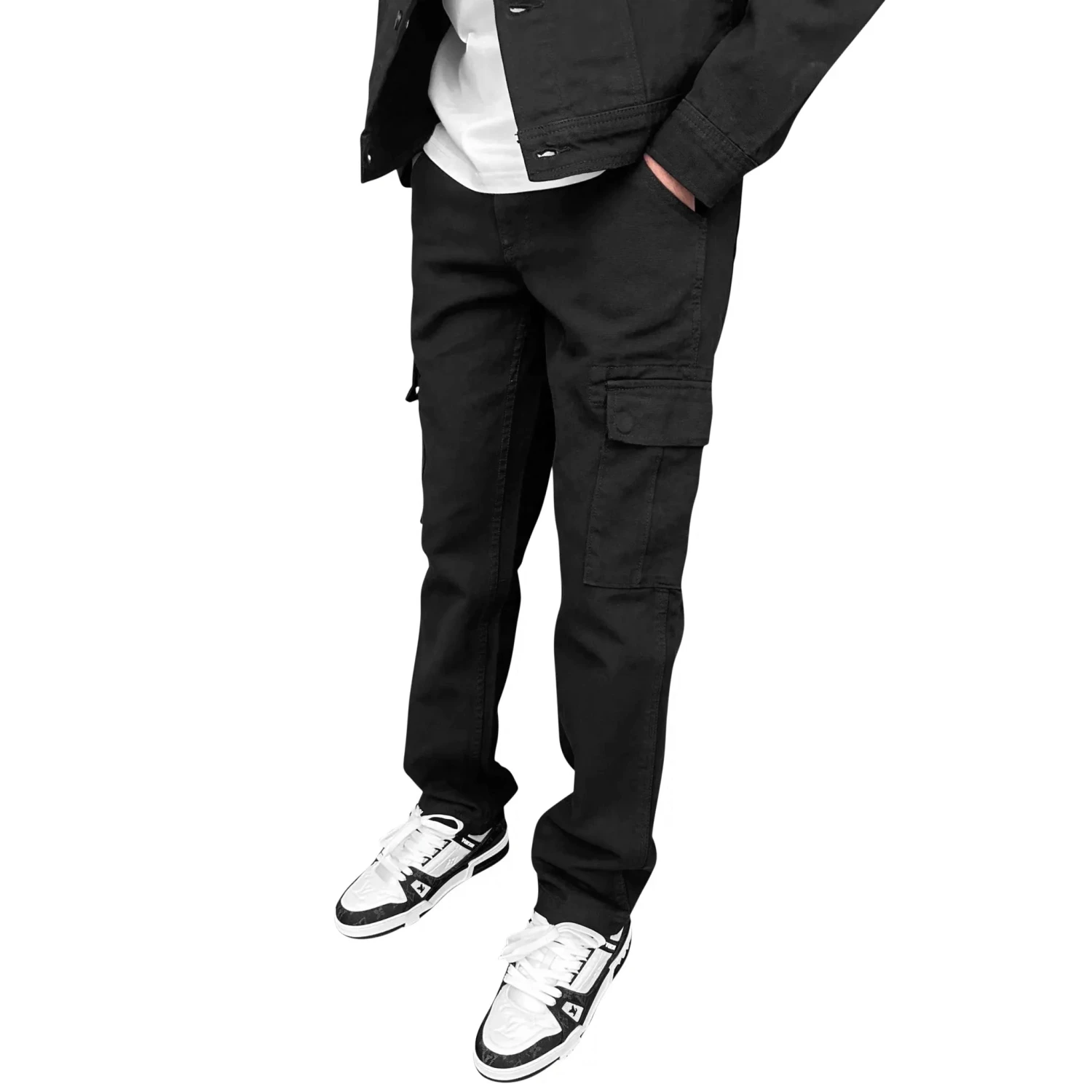 SIARR Black Denim Cargo Pants 2 SIARR Black Denim Cargo Pants - Image 2