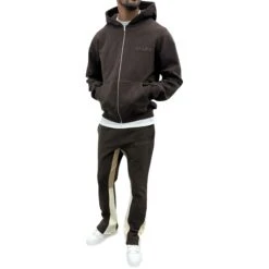 SIARR Brown Flared Joggers 9 SIARR Brown Flared Joggers -Creps Lockers siarr brown flared joggers model side