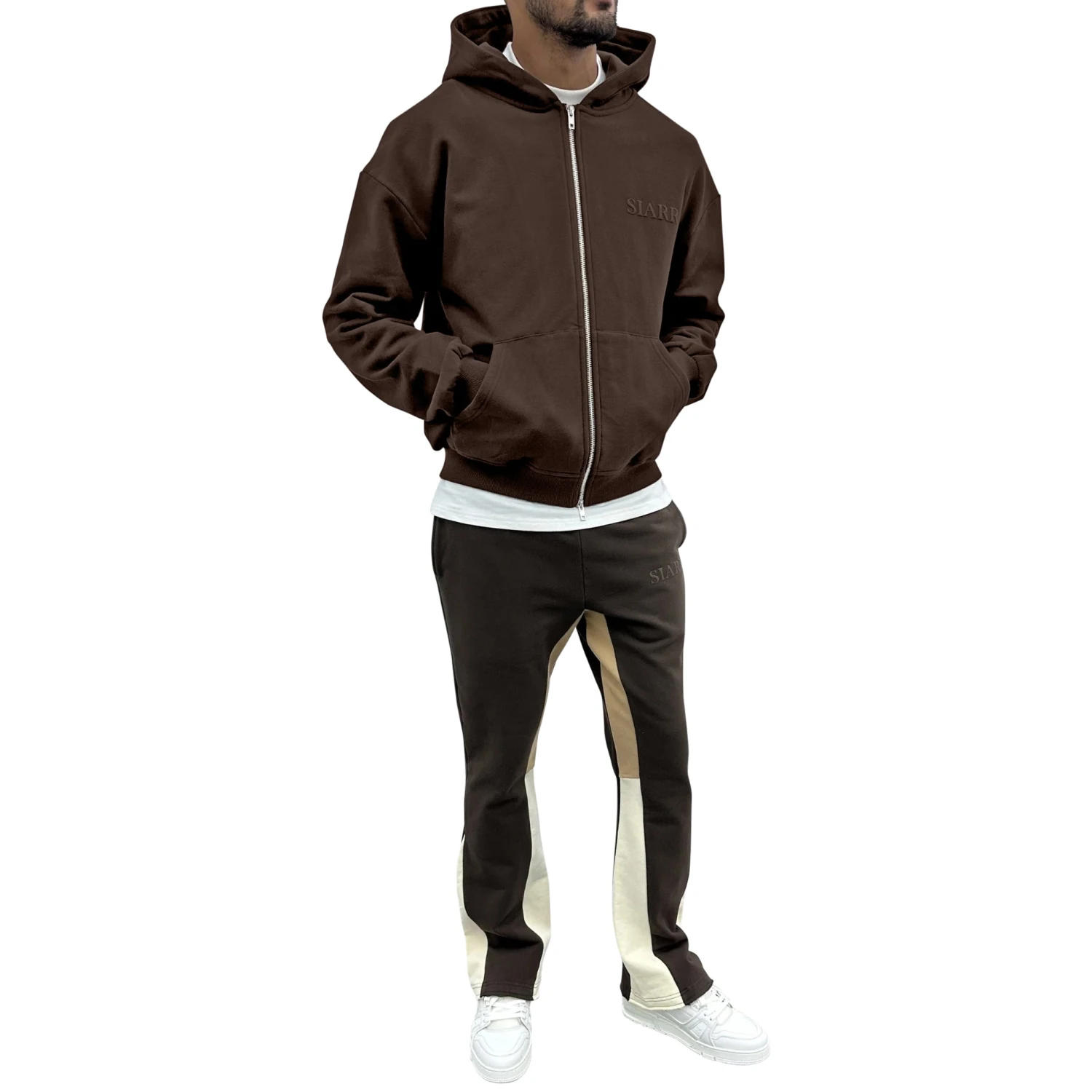 SIARR Brown Zip-Up Hoodie 2 SIARR Brown Zip-Up Hoodie - Image 2
