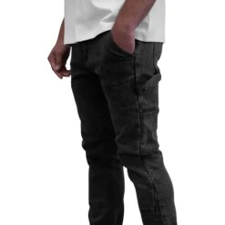 SIARR Carpenter Jeans Washed Black -Creps Lockers siarr carpenter jeans washed black model detail side