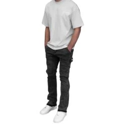 SIARR Carpenter Jeans Washed Black -Creps Lockers siarr carpenter jeans washed black model full