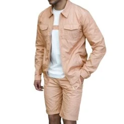 SIARR Crinkle Pink Overshirt 8 SIARR Crinkle Pink Overshirt -Creps Lockers siarr crinkle pink overshirt model