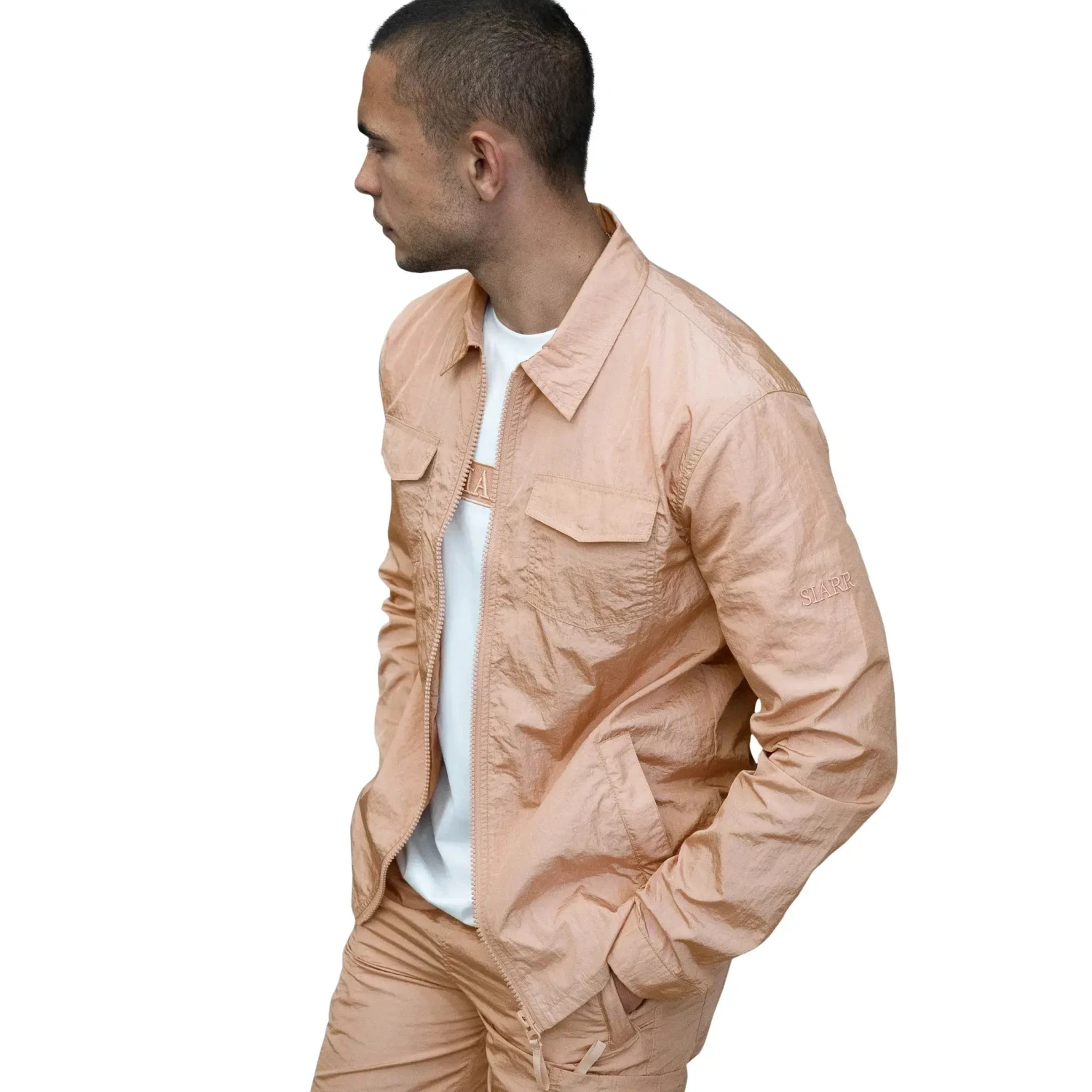 SIARR Crinkle Pink Overshirt 4 SIARR Crinkle Pink Overshirt - Image 4