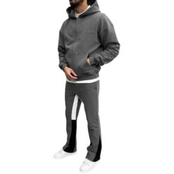 SIARR Dark Grey Flared Joggers -Creps Lockers siarr dark grey flared joggers model