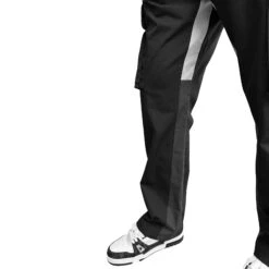 SIARR Flared Black Cargo Pants -Creps Lockers siarr flared black cargo pants model 1