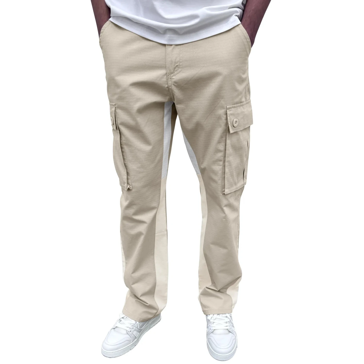 SIARR Flared Cream Cargo Pants 3 SIARR Flared Cream Cargo Pants - Image 3
