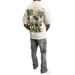 SIARR Flared Cargo Jeans Green Mist -Creps Lockers siarr flared jeans green mist model back